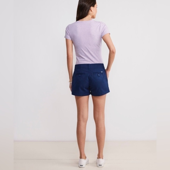 New Vineyard Vines Womens Navy Blue Chino Shorts Dayboat - Picture 5 of 5
